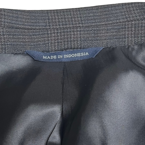 Ralph Ralph Lauren Blazer Jacket Mens 54R Plaid Wool Spandex Dark Gray 56” Chest - Picture 4 of 10